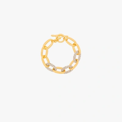 Shop Kenneth Jay Lane Gold Tone Crystal Chain Link Bracelet