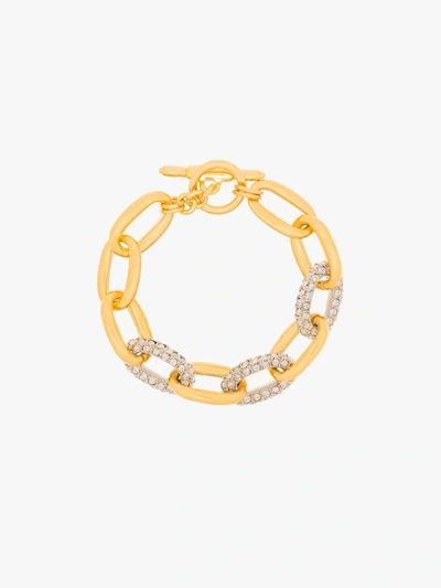 Shop Kenneth Jay Lane Gold Tone Crystal Chain Link Bracelet