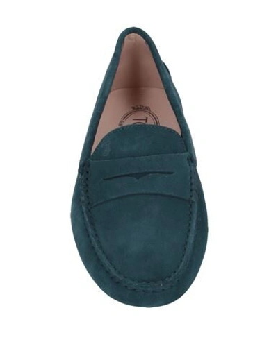 Shop Tod's Woman Loafers Deep Jade Size 4.5 Calfskin In Green