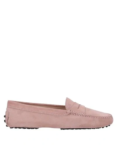 Shop Tod's Woman Loafers Light Pink Size 5.5 Calfskin