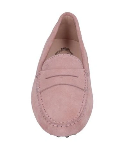 Shop Tod's Woman Loafers Light Pink Size 5.5 Calfskin