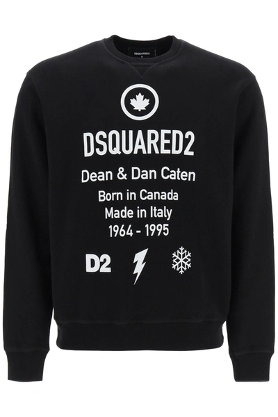 Shop Dsquared2 Born In Canada Print Sweatshirt In White (black)