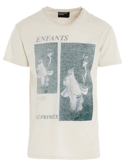 Shop Enfants Riches Deprimes Inverted Geisha Short Sleeve T-shirt In Beige