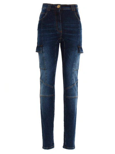 Shop Balmain Skinny Jeans In Blue