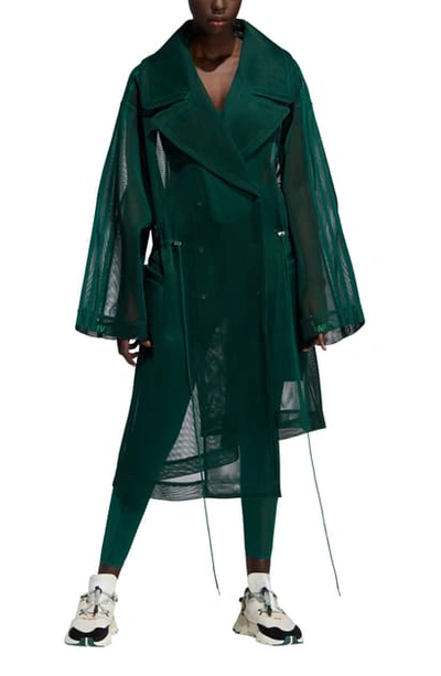 Adidas X Ivy Park Asymmetrical Mesh Jacket In Dark Green | ModeSens