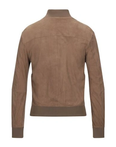 Shop Andrea D'amico Man Jacket Camel Size 38 Soft Leather In Beige