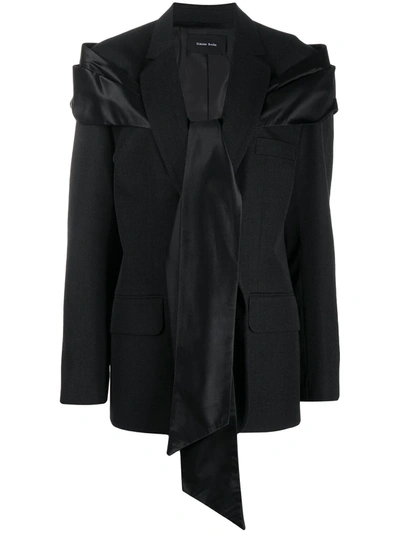 Shop Simone Rocha Bow-front Blazer Jacket In Black