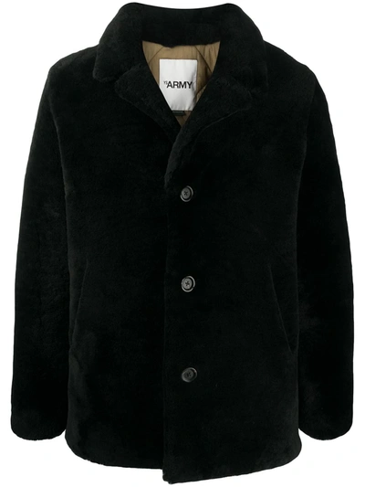 Shop Yves Salomon Long-sleeve Fur Coat In Black