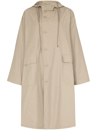 Shop The Frankie Shop Oversized Hooded Trench Coat In Neutrals