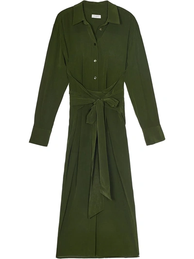 Shop Equipment Jarvisse Crepe De Chine Dress In Green