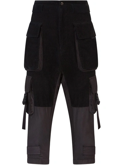 Shop Dolce & Gabbana Cropped Cargo Trousers In Black