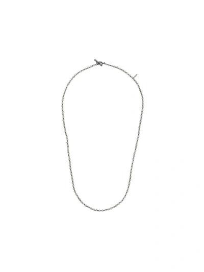 Shop Mcohen Thin Beaded Necklace In Grey