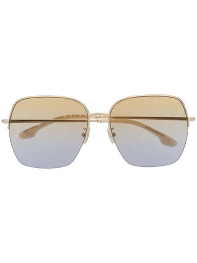 Shop Victoria Beckham Oversized Square-frame Sunglasses In Gold