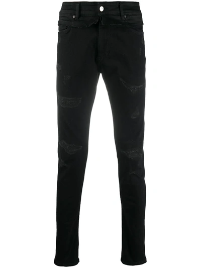 Shop Represent High-rise Ripped Skinny Jeans In Black