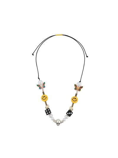 Shop Salute Evae Beaded Necklace In Yellow
