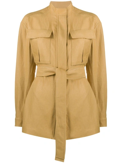 Shop Loro Piana Belted Fitted Jacket In Neutrals