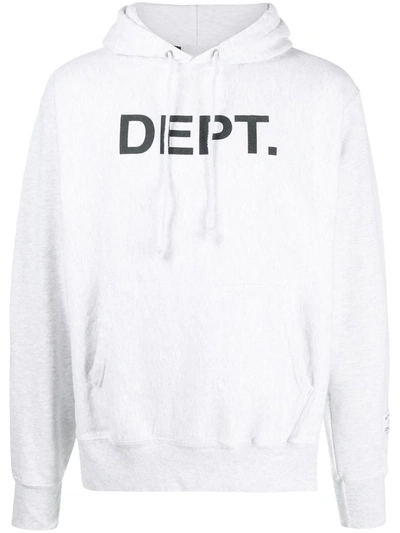 Shop Gallery Dept. Logo-print Drawstring Hoodie In Grey