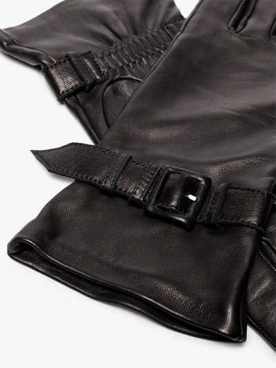 Shop Agnelle Black Myla Leather Gloves