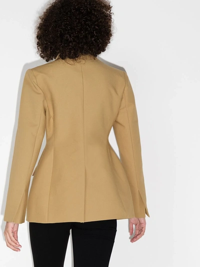 Shop The Frankie Shop Single-breasted Hourglass Blazer In Neutrals