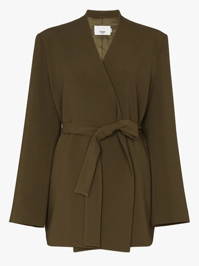 Shop The Frankie Shop Belted Wrap Jacket In Green