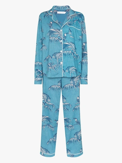 Shop Desmond & Dempsey 'bocas' Pyjama In Blau