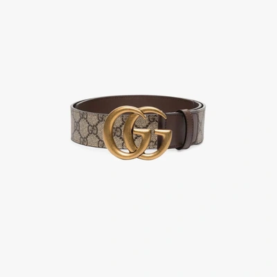 Shop Gucci Brown Gg Marmont Leather Belt