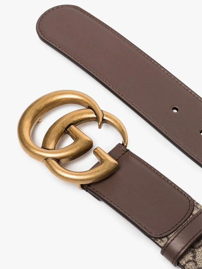 Shop Gucci Brown Gg Marmont Leather Belt