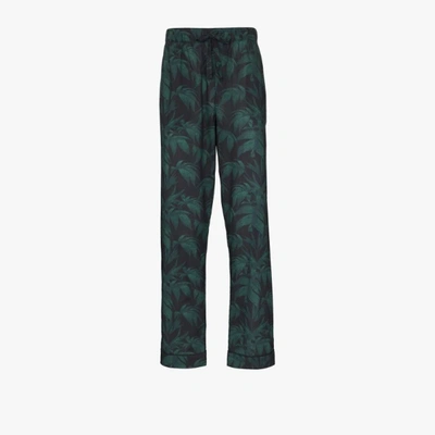 Shop Desmond & Dempsey Byron Tropical Print Pyjama Trousers In Blue