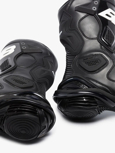Balenciaga Tyrex Biker Boots Soft Leather Black White | ModeSens
