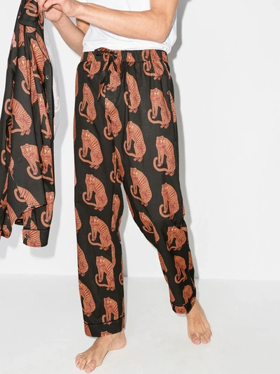Shop Desmond & Dempsey Black Sansindo Print Pyjama Trousers