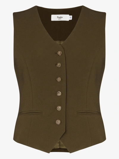 Shop The Frankie Shop Contrast Button Fitted Waistcoat In Green