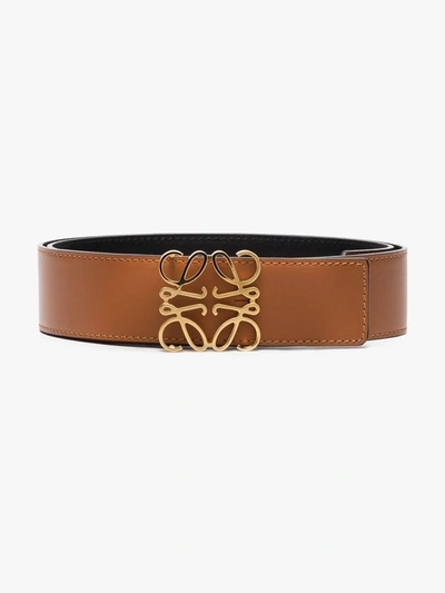 Shop Loewe Brown Anagram Leather Belt