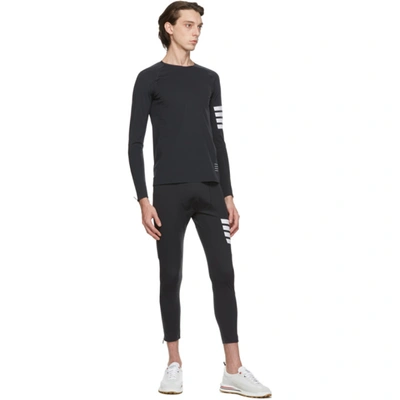 Shop Thom Browne Grey 4-bar Lightweight Compression Lounge Pants In 015 Charcoa