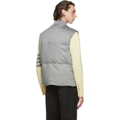 Shop Thom Browne Grey Down Shetland Vest In 055 Ltgrey