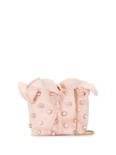 Shop Sophia Webster Emmie Crystal Drawstring Bag In Pink