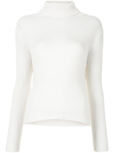 Shop Y's Roll-neck Ribbed-knit Jumper In White