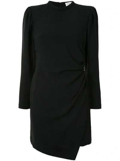 Shop A.l.c Jane Wrap-effect Mini Dress In Black