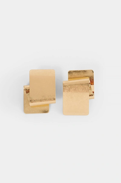 Shop Na-kd Folded Plate Earrings - Gold