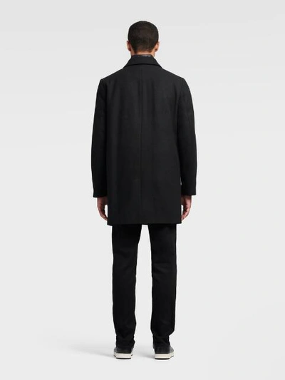 Shop Dkny Men's Wool Coat With Quilted Bib - In Black