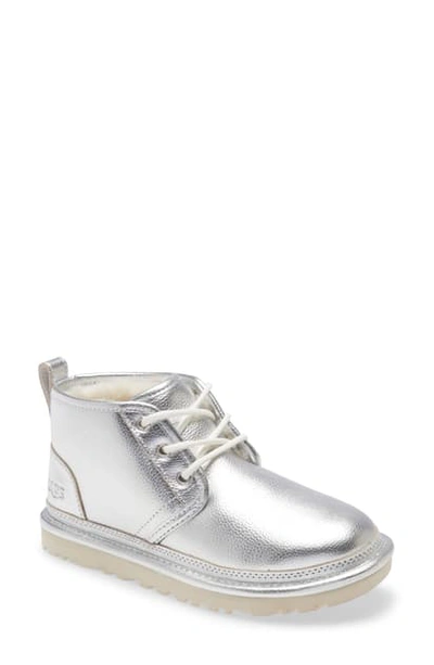 Shop Ugg Neumel Boot In Silver Metallic Suede