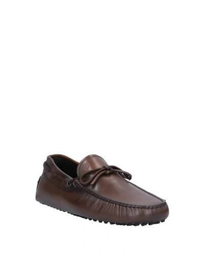 Tod's Man Loafers Dark Brown Size 8.5 Soft Leather In Brown