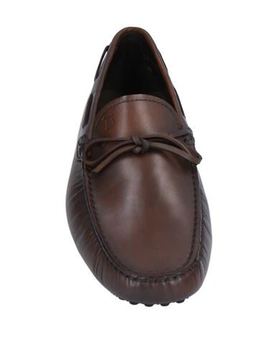 Tod's Man Loafers Dark Brown Size 8.5 Soft Leather In Brown