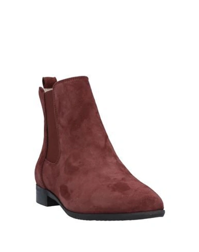 Shop Anna Baiguera Woman Ankle Boots Burgundy Size 6 Soft Leather In Red
