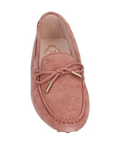 Shop Tod's Loafers In Pastel Pink
