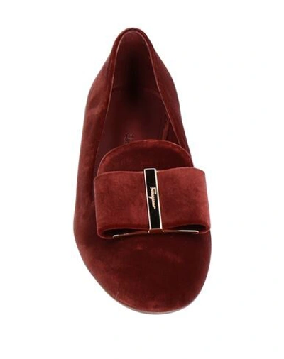 Shop Ferragamo Woman Loafers Brown Size 9.5 Textile Fibers