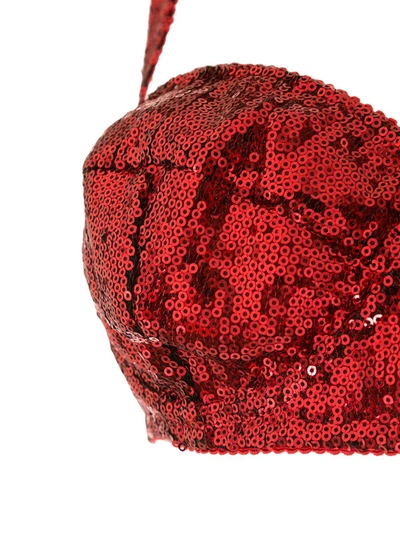 Shop Dolce & Gabbana Sequin Balconette Bra In Red