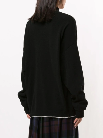 Shop Y's Oversized Knitted Jumper In Black