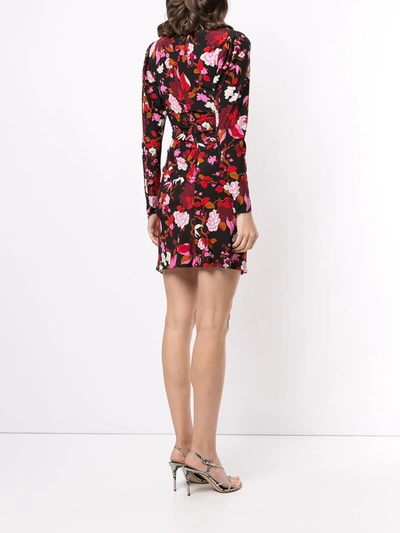 Shop A.l.c Marcel Floral Print Mini Dress In Black