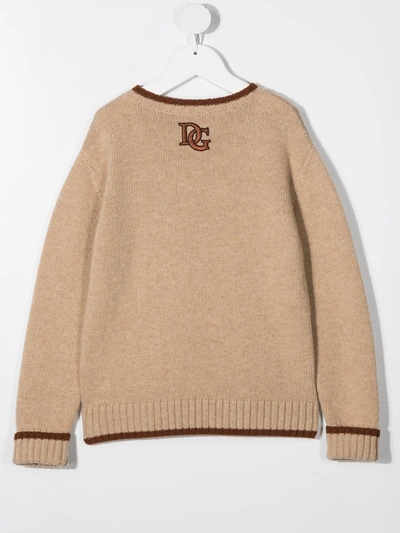 Shop Dolce & Gabbana Cable-knit Jumper In Neutrals