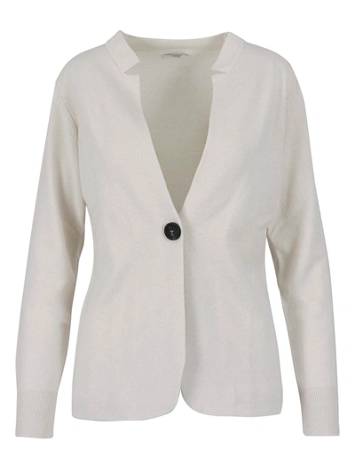 Shop Peserico Wool Blend Cardigan In White